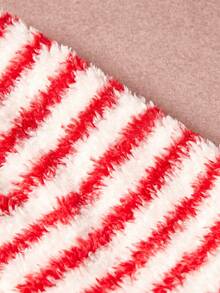 1件宠物秋冬时尚经典复古红白条纹印花学院风双面毛绒保暖弹力舒适狗狗高领连体衣 - 彩色 - 查看 8