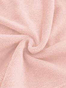 Tween Girl Plush Flannel Long Sleeve Pajama Set Pajama Pink Tween Girls Pajamas-Pajama Set Soft Fleece Heart Eyelash Embroidery Crew Neck Long Sleeve Top Pants Pink Warm Homewear Fall Winter Comfortable Sleepwear 2026 New Year Essential - Baby Pink - View 9