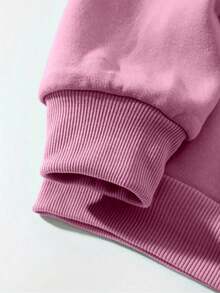 Hoodie mujer sudadera gorro capucha bolsillo canguro puños acanalados calientita cómoda diario estampado al frente mensaje de fe y esperanza versículo bíblico de amor - Rosa - Ver 4