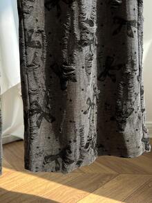 SHEIN Unity 1 件女士灰色休闲通勤纹理面料印花抽绳松紧腰口袋简约裤，时尚 - 灰色 - 查看 4