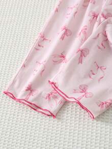 Cozy Pixies 2pcs Baby Girl Floral Print Thermal Lined Crew Neck Long Sleeve Top And Elastic Waist Pants Set - Multicolor - View 5