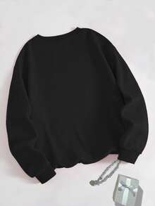 INAWLY Damen Sweatshirt/Paul Musketier Muster Stickerei/Stickerei/Winter Retro Sweatshirt/Festival Sweatshirt/Stickerei Stil/Lässig einfache Mode Sweatshirt/Damen locker lässiges Rundhals Oberteil/Frühling, Herbst und Winter