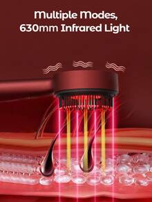 Teckwe Electric Scalp Massage Comb, Red Light Hair Care Comb, Three Modes Available, Type-C Charging Scalp Care Massage Comb Red Light Hair Loss Prevention Hair Device Head Medication Device Hair Liquid Introduction Comb 1400mAh - Multicolor - View 5