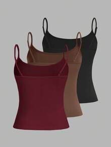 SHEIN EZwear 3件套女士性感露脐吊带背心，适合夏季穿着 - 彩色 - 查看 2