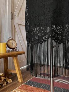 Wildy Lace Long Fringe Black Dress Western Women Attire/Country Dress,Summer Dresses For Women,Tea Party Dress
