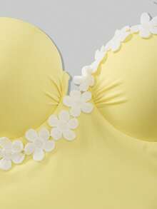 Swim Oasis 女士带衬垫裙式泳衣，优雅度假装 - 黃色 - 查看 7