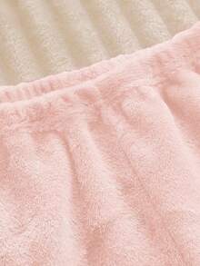 Tween Girl Plush Flannel Long Sleeve Pajama Set Pajama Pink Tween Girls Pajamas-Pajama Set Soft Fleece Heart Eyelash Embroidery Crew Neck Long Sleeve Top Pants Pink Warm Homewear Fall Winter Comfortable Sleepwear 2026 New Year Essential - Baby Pink - View 10