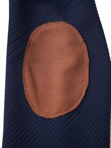 Manfinity Homme Áo hoodie tay dài cài nút phía trước màu trơn đơn sắc thường ngày cho nam, dành cho mùa thu - Màu xanh hải quân - Xem 4