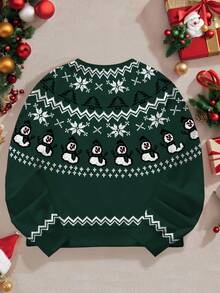 Manfinity Homme Men's Christmas Print Crew Neck Sweatshirt, Autumn/Winter - Multicolor - View 2