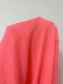 EMERY ROSE Solid Color Notched Neck Casual Short Sleeve T-Shirt, Versatile For Summer - Red - View 6