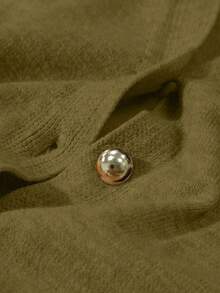 Franclia 2pcs/Set Women Casual Loose Knit Sweater & Pants Loungewear Set, Comfortable & Minimalist Design - Olive Green - View 7