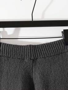 GlowEve Bộ 2 áo len dệt kim tay dài dáng rộng màu trơn cho nữ - Màu xám đen - Xem 5