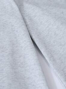 Sparklyn 2pcs/Set Teenage Girls Letter Print Pullover Pullover Sweatshirt & Straight Leg Casual Pants Sweatsuit - Grey - View 7