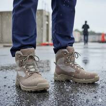 Bota Estilo 0720 de Diseño Funcional para Hombre | Calzado con Sistema de Cordones y Ojales Reforzados | Zapatos Estilo Exterior de Suela Ancha para Uso en Diversos Terrenos - Arena - Ver 5