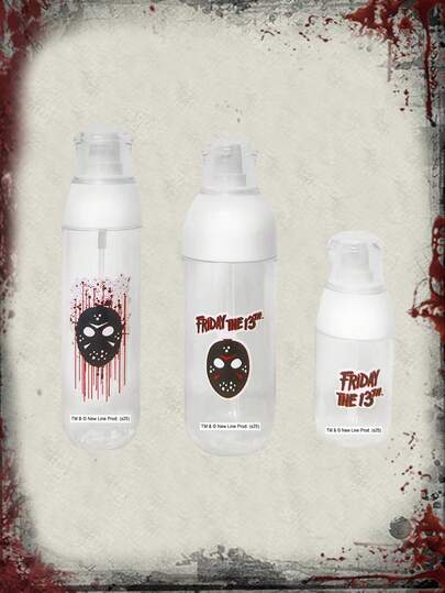 Friday the 13th X ROMWE مجموعة من 3 قطع زجاجات رذاذ صغيرة شفافة بتصميم ET، مثالية لمستحضرات التجميل وتعبئة العطور