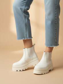 Women Ankle Boots & Booties - Latte - View 2