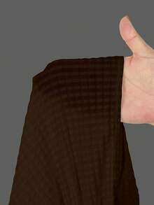 Swim Chiccia 女士夏季沙滩泳衣纯色立领斗篷式连衣裙，高开衩裙摆饰有金属海星装饰罩衫 - 棕色 - 查看 8