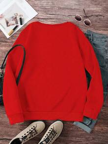 Women Sweatshirts - Red - View 2