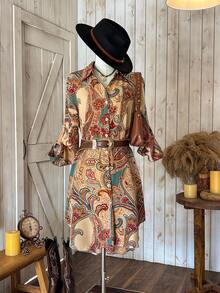 Wildy 女士度假休闲佩斯利印花衬衫裙 - 彩色 - 查看 1