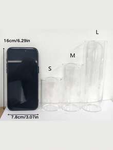 Madebyblanc 1 st klarcylindrig glasljusstake, slank pelare hög borosilikatglasljusstake, värmebeständig glasblomvas för bröllop, festivalfest, dekorativ bordsljusstake, festivalkvällsfest Bakgrundsdekoration Ljuskopp -(Inkluderar inte ljus), rumsdekor, presenter - Multifärgad - Visa 5