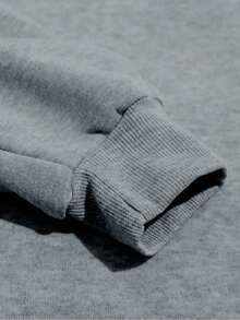 Hoodie mujer sudadera gorro capucha bolsillo canguro puños acanalados calientita cómoda diario estampado al frente mensaje de fe y esperanza versículo bíblico de amor - Gris - Ver 5