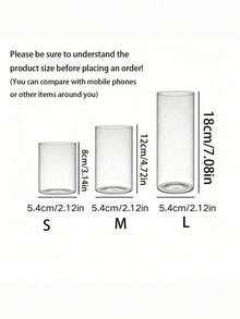 Madebyblanc 1 st klarcylindrig glasljusstake, slank pelare hög borosilikatglasljusstake, värmebeständig glasblomvas för bröllop, festivalfest, dekorativ bordsljusstake, festivalkvällsfest Bakgrundsdekoration Ljuskopp -(Inkluderar inte ljus), rumsdekor, presenter - Multifärgad - Visa 4