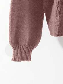 GlowEve Setelan 2 Potong Wanita: Sweater Lengan Panjang dan Celana Panjang Minimalis Warna Polos - Dusty Pink - View 3