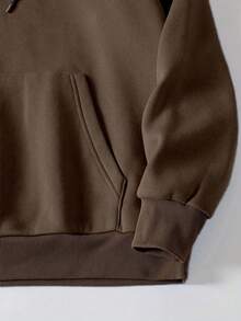 Hoodie mujer sudadera gorro capucha bolsillo canguro puños acanalados calientita cómoda diario estampado al frente mensaje de fe y esperanza versículo bíblico de amor - Café - Ver 3