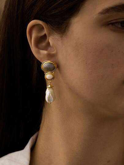 Opalesca Women Dangle Earrings,Outfits,Old Money,Beaded,Wedding/Bridal Accessories,Fairycore/Fairy,Pearl,Flower,Fall/Autumn/Winter,For Mom/Women/Girl/Mother,Elegant,Premium