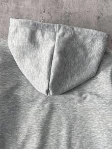 SHEIN Coolqubz 2 pièces/Set sweat-shirt à capuche et pantalon droit décontracté pour adolescents garçons, convient pour les déplacements quotidiens et le port - Gris - Voir 4