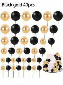 40 Piece Mini Ball Cake Decorating - Foam Ball DIY Cake Decorating Insert For Birthday, Wedding, Baby Shower, Anniversary Cake Decorating - Multicolor - View 7