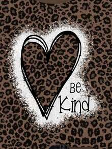 EMERY ROSE Women's Fashion Leopard Print Crew Neck Sweatshirt, Dropped Shoulder Casual Crew Neck Sweatshirt - Black - View 5