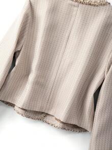 GlowEve CURVE Plus Size Women's 2-Piece Set: Elegant Contrast Color Beaded Trim V-Neck Long Sleeve Cardigan Jacket And Round Neck Pearl Decorated Maxi Dress, Suitable For Autumn/Winter Casual, Work, And Party Occasions