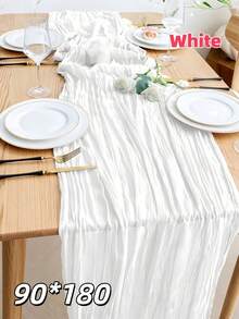 Stunning Pleated Chiffon Table Runner | Boho Balinese Decor For Weddings & Bridal Showers | Sunshine Yellow Holiday Party Cover | Choose Size 90*180/300/400cm