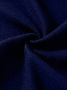 SHEIN Coolqubz Boys' Casual College Style Printed Baseball Jacket, Suitable For Leisure, Sports, And School Wear - Navy Blue - View 4