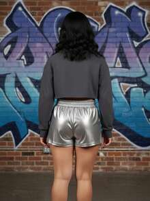 Women Shorts - Silver - View 3