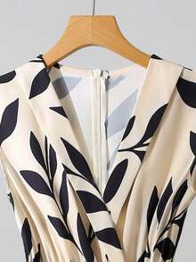 GlowEve CURVE Women's Summer Jumpsuit With Waist Cinching, Wide Leg Pants Set, Botanical Print Romper - Multicolor - View 6