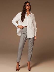 COSMINA Women's High Waist Plaid Tapered Casual & Work Pants - Multicolor - View 4