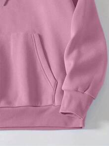 Hoodie mujer sudadera gorro capucha bolsillo canguro puños acanalados calientita cómoda diario estampado al frente mensaje de fe y esperanza versículo bíblico inspirador - Rosa - Ver 3