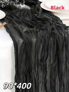 Stunning Pleated Chiffon Table Runner | Boho Balinese Decor For Weddings & Bridal Showers | Sunshine Yellow Holiday Party Cover | Choose Size 90*180/300/400cm