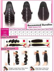 水波纹真人发 3 束装，湿润波浪卷发束，12A 双层巴西未加工 Remy 真人发，水波纹编织接发，自然黑 - Natural Black - 查看 16