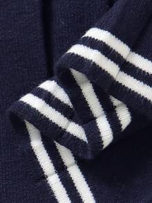 Vestido de suéter azul marino para niñas bebés, vestido de princesa de punto con cuello, cintura y falda plisada, vestido azul real para bebé, vestido de manga larga para bebé niña, uniforme escolar para niñas de 24 meses, vestidos cálidos para bebé niña, vestido azul marino de marinero para bebé, vestidos de invierno para bebé niña, ropa de bebé niña para primavera y otoño, vestido de otoño para bebé niña - Azul Marino - Ver 5