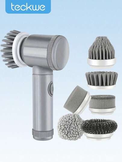 电动旋转刷浴室清洁刷电动刷 6 个可更换刷头电动清洁刷