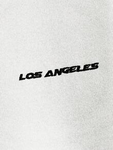 Manfinity Unisex 宽松男士字母图案保暖卫衣 - 白色 - 查看 3