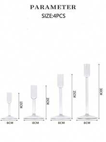 4个/1个装烛台，玻璃烛台，适用于锥形蜡烛，透明长烛台，可作餐桌中心装饰，烛台摆件，适用于活动、派对、婚礼招待会，玻璃锥形烛台，适用于各种蜡烛，是母亲节的最佳礼物 - 透明色 - 查看 19