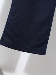 SHEIN Vacaura Pantalones de chándal anchos con cordón para niños preadolescentes, de uso casual al aire libre - azul real - Ver 5