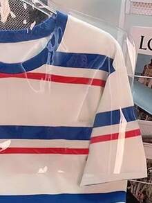 Resyla Women's Striped Crew Neck Short Sleeve Casual Versatile T-Shirt - Multicolor - View 4