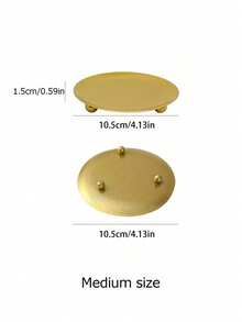Madebyblanc 1PC/2pcs/5pcs Gold/Black Decorative Iron Plate Candle Holder For Candles, Incense Cones, Spa, Wedding Jewelry Storage Tray, Room Decoration, Gifts - Gold - View 4