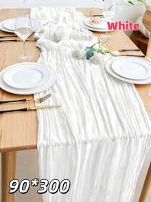 Stunning Pleated Chiffon Table Runner | Boho Balinese Decor For Weddings & Bridal Showers | Sunshine Yellow Holiday Party Cover | Choose Size 90*180/300/400cm