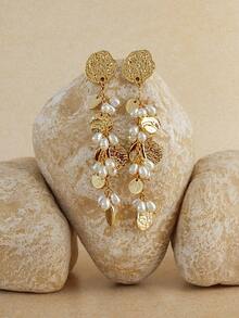 Opalesca Vintage Pearl Earrings,Outfits,Old Money,Beaded,Wedding/Bridal Accessories,Fairycore/Fairy,Pearl,Flower,Fall/Autumn/Winter,For Mom/Women/Girl/Mother,Elegant,Premium - Multicolor - View 5